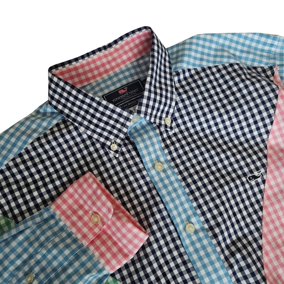 Vineyard Vines Other - Vineyard Vines Mens Patchwork Slim Fit Whale Shirt Sz Large